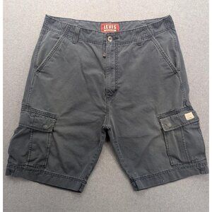 Levis Cargo Shorts Mens 40 Gray Flat Front Pockets 100% Cotton Casual Summer